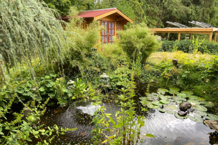 Große Gartenanlage mit Teich